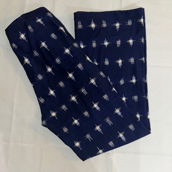 Alix of Bohemia Navy/White Patterned Linen Pants Size Medium - Picture 8 of 9